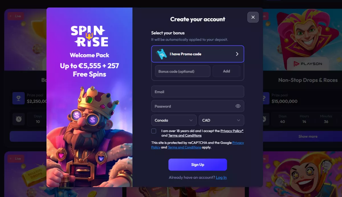 Spinrise Casino Login